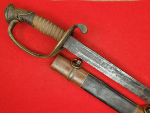 CONFEDERATE BOYLE & GAMBLE FOOT OFFICERS SWORD AND PARTIAL SCABBARD
