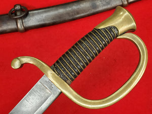 AMES M1840 TYPE I ARTILLERY SWORD AND SCABBARD 1854 DATE