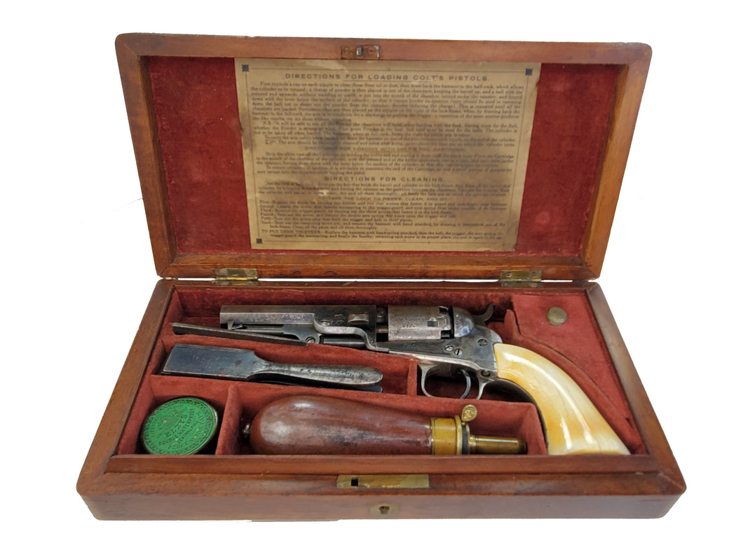 COLT LONDON M1849 .31 CAL POCKET REVOLVER WITH CASE AND ACCESSORIES 1855
