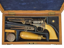 ENGLISH COLT M1849 .31 CAL POCKET REVOLVER WITH ORIGINAL CASE AND ACCESSORIES