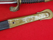 UNMARKED M1850 FOOT OFFICERS SWORD AND LEATHER SCABBARD