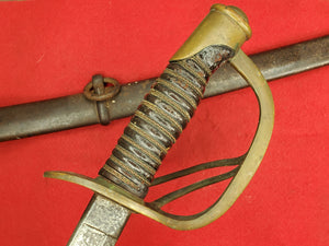 AMES M1860 CAVALRY SWORD AND SCABBARD 1864 DATE