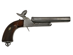 BELGIAN .60 CAL DOUBLE BARREL FOLDING TRIGGER PINFIRE PISTOL