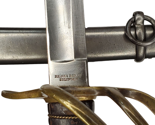 HENRY BOKER IMPORT M1860 CAVALRY SWORD AND SCABBARD SOLINGEN PRUSSIA