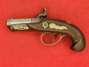 DERINGE MARKED .41 CAL PERCUSSION DERRINGER STYLE SINGLE SHOT PISTOL