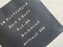 RICHMOND ARSENAL .69 CAL PAPER CARTRIDGE PACKAGE STENCIL