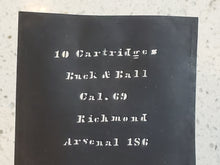 RICHMOND ARSENAL .69 CAL PAPER CARTRIDGE PACKAGE STENCIL