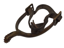 M1859 FEDERAL "GUTTER BACK" CAVALRY SPUR WITH ROWEL AND ORIGINAL LEATHER STRAP
