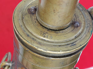 PRE CIVIL WAR "BATTY" BRASS PEACE POWDER FLASK WITH 1849 DATE
