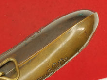 PRE CIVIL WAR "BATTY" BRASS PEACE POWDER FLASK WITH 1849 DATE
