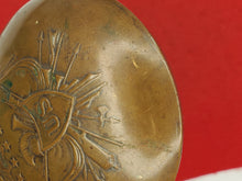 PRE CIVIL WAR "BATTY" BRASS PEACE POWDER FLASK WITH 1849 DATE