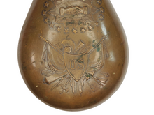 PRE CIVIL WAR "BATTY" BRASS PEACE POWDER FLASK WITH 1849 DATE
