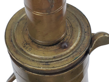 PRE CIVIL WAR "BATTY" BRASS PEACE POWDER FLASK WITH 1849 DATE