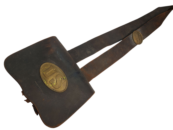 1861 PATTERN WATERTOWN ARSENAL CARTRIDGE BOX WITH SLING 1863 DATE