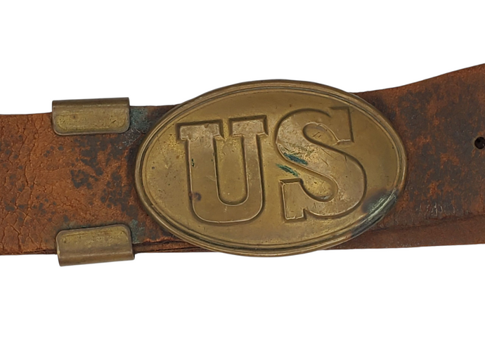 FEDERAL INFANTRY U.S. BELT RIG WITH WATERTWON ARSENAL PERCUSSION CAP BOX AND .58 CAL SPRINGFIELD BAYONET WITH SCABBARD