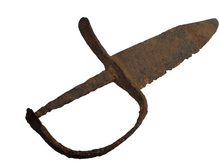 EXCAVATED CONFEDERATE D-GUARD BOWIE KNIFE RECOVERED FROM FT. DONELSON AND PUBLISHED IN "CIVIL WAR RELICS OF THE WESTERN CAMPAIGN"