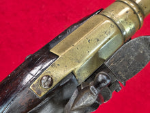 BRITISH .52 CAL FLINTLOCK SCREW ON BRASS BARREL SINGLE SHOT PISTOL
