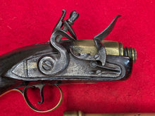 BRITISH .52 CAL FLINTLOCK SCREW ON BRASS BARREL SINGLE SHOT PISTOL