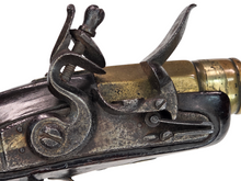 BRITISH .52 CAL FLINTLOCK SCREW ON BRASS BARREL SINGLE SHOT PISTOL