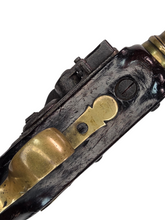 BRITISH .52 CAL FLINTLOCK SCREW ON BRASS BARREL SINGLE SHOT PISTOL