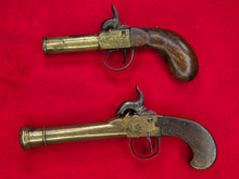 BRASS FRAME AND BARREL SINGLE SHOT PERCUSSION BOOT PISTOLS
