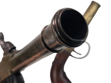 BRASS FRAME AND BARREL SINGLE SHOT PERCUSSION BOOT PISTOLS