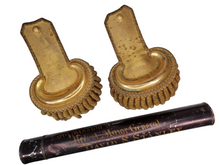 ORIGINAL CIVIL WAR GOLD BULLION EPAULETS AND PAINTED DOCUMENT TUBE OF MAJ GENERAL DAVID SLOANE STANLEY MEDAL OF HONOR RECIPIENT