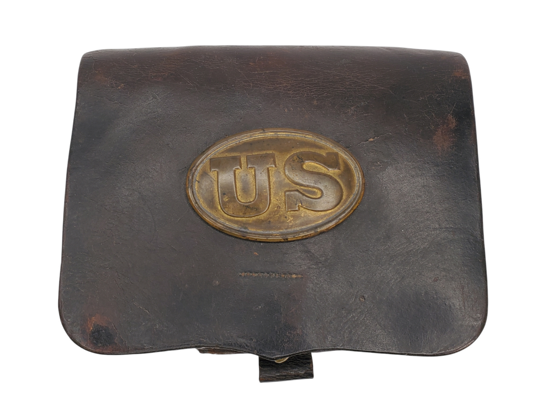 MOORES & CO. CINCINNATI FEDERAL LEATHER RIFLE CARTRIDGE BOX